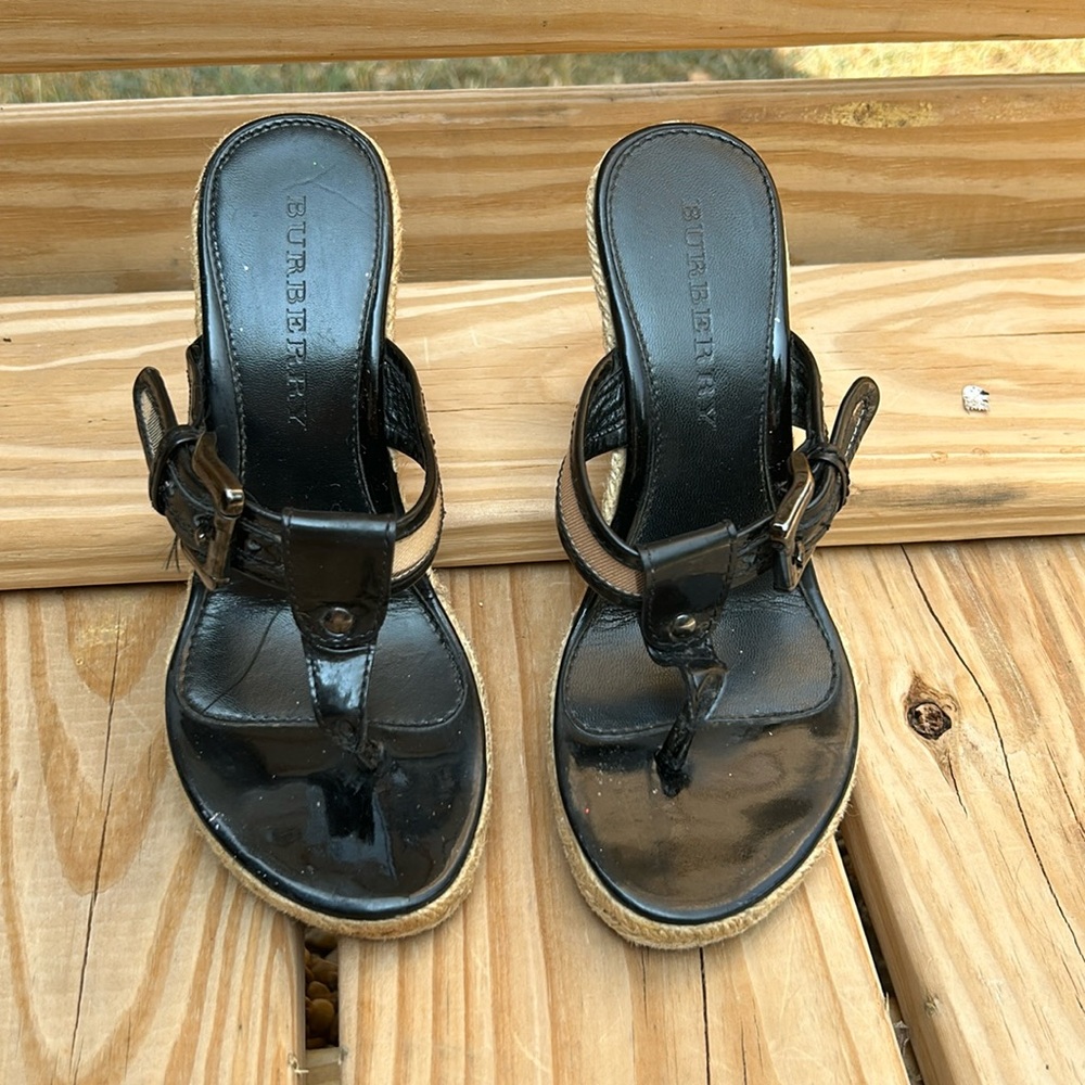 Burberry Wedges Espadrille Sz 37